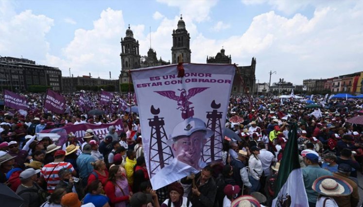 Manifestación en apoyo a López Obrador. Foto: AFP