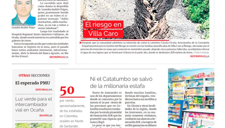 Portada del jueves, 16 de marzo de 2023
