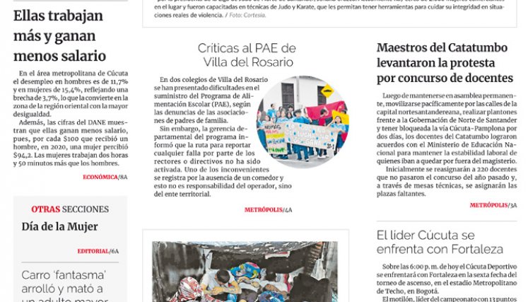 Portada del miércoles, 8 de marzo de 2023