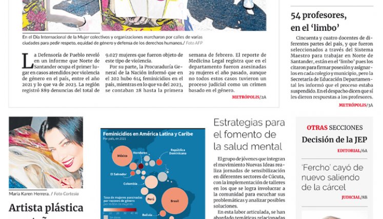 Portada del jueves, 9 de marzo de 2023