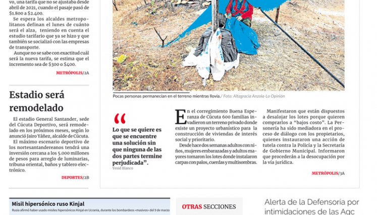 Portada del viernes, 10 de marzo de 2023