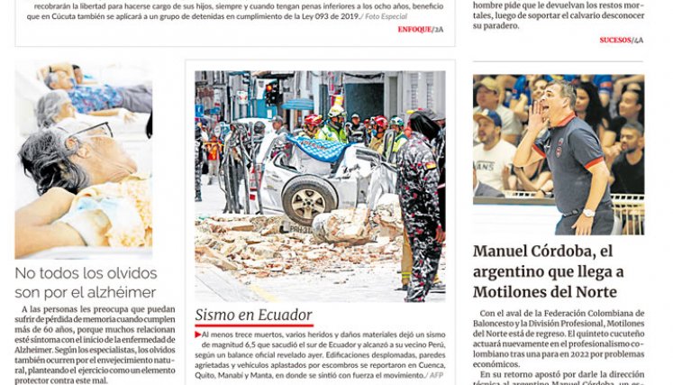 Portada impresa La Opinión del domingo 19 de marzo de 2023