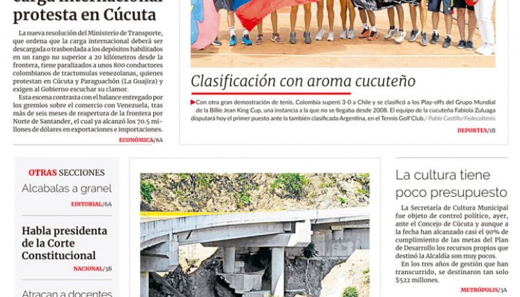 Portada impresa La Opinión del 15 de abril de 2023