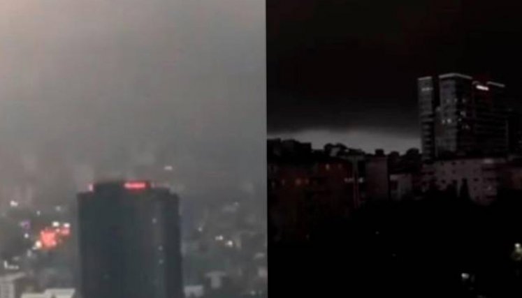 Gran nube negra convirtió el día en noche en Estambul
