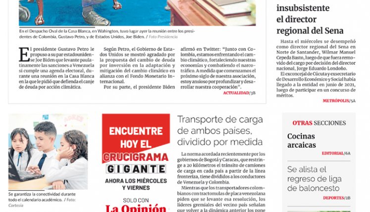Portada del viernes 21 de abril de 2023