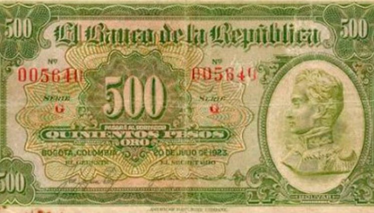 Billete de 500 en Colombia.