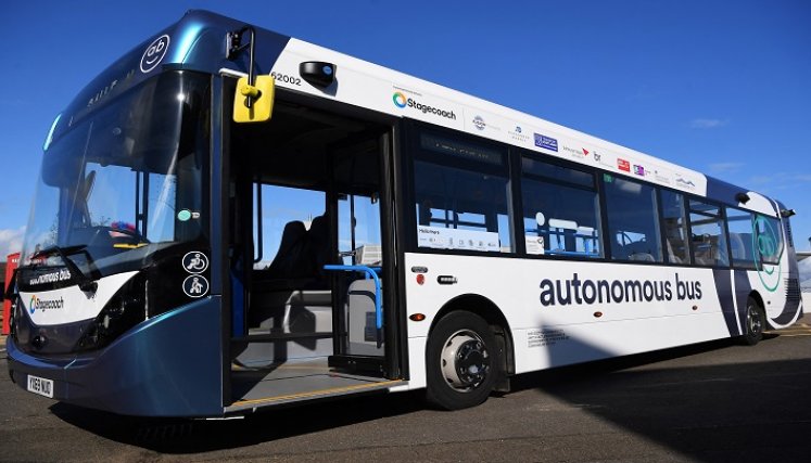 Bus autónomo. / Foto. AFP