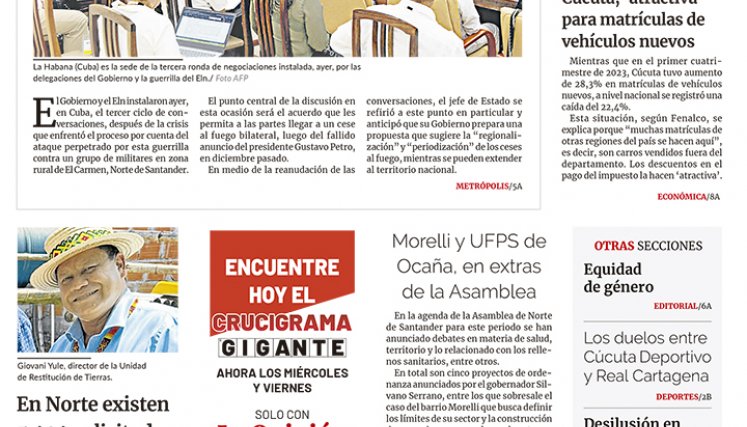 Portada del miércoles, 3 de mayo de 2023