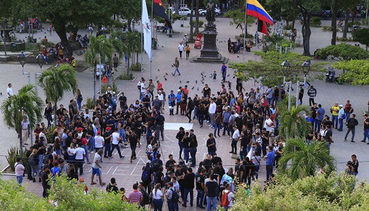 Plantón parque Santander. 