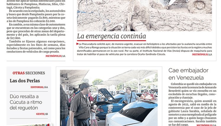 Portada del sábado, 3 de junio de 2023