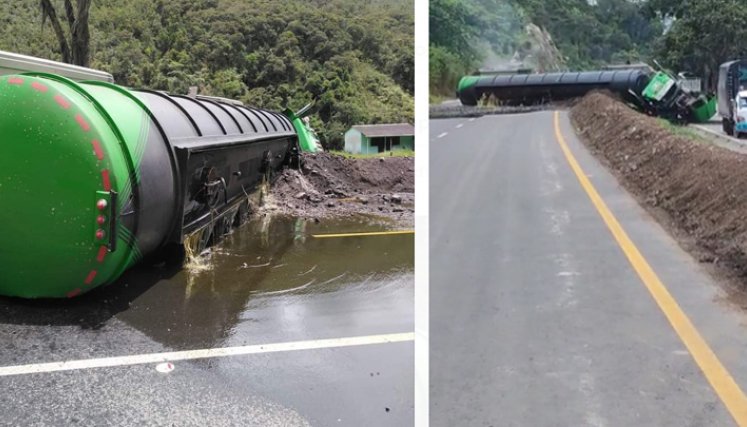 Camión volcado