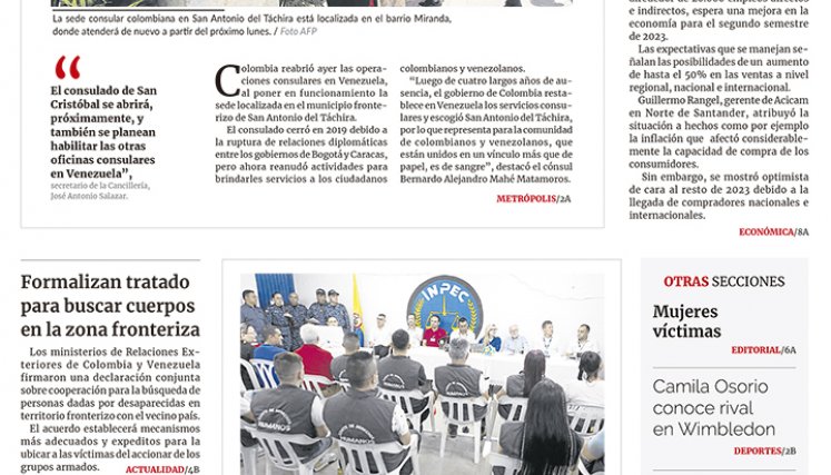 Portada del sábado 1 de julio de 2023