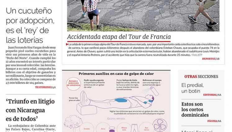 Portada del domingo, 16 de julio de 2023