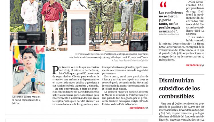  Portada del jueves, 13 de julio de 2023