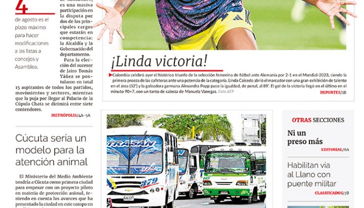 Portada del 31 de julio de 2023