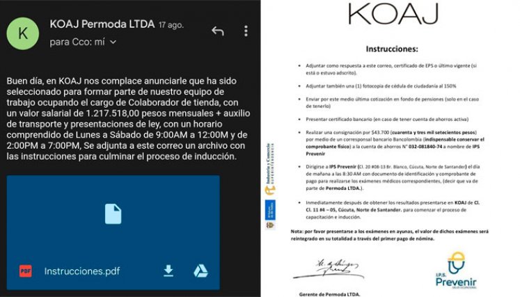 En Colombia estafan a las personas mediante convocatorias falsas de empleo.