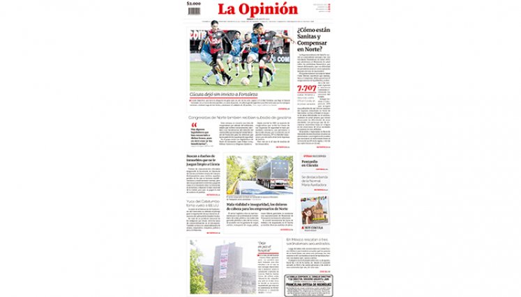 Portada del sábado, 26 de agosto de 2023