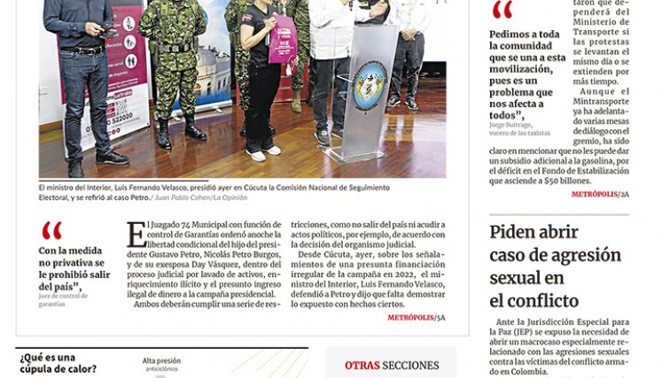 Portada del sábado, 5 de agosto de 2023