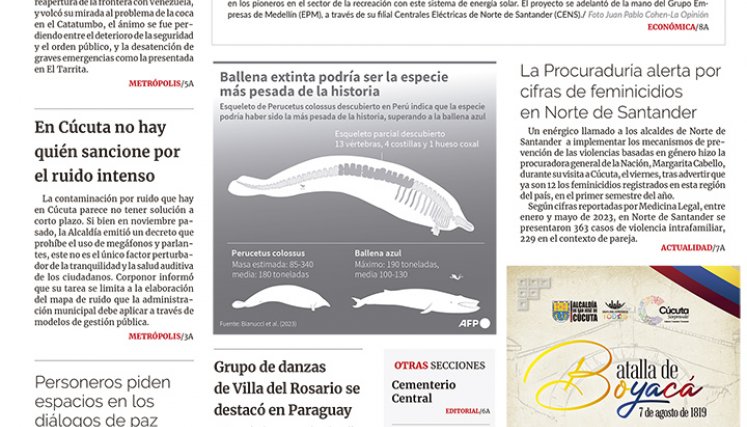 Portada del lunes, 7 de agosto de 2023