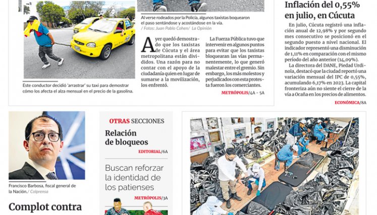 Portada del jueves, 10 de agosto de 2023