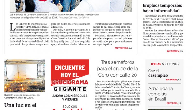 Portada del miércoles, 2 de agosto de 2023
