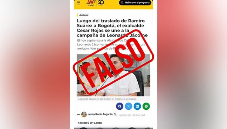 Leonardo Jácome negó una alianza con César Rojas./Foto tomada de internet