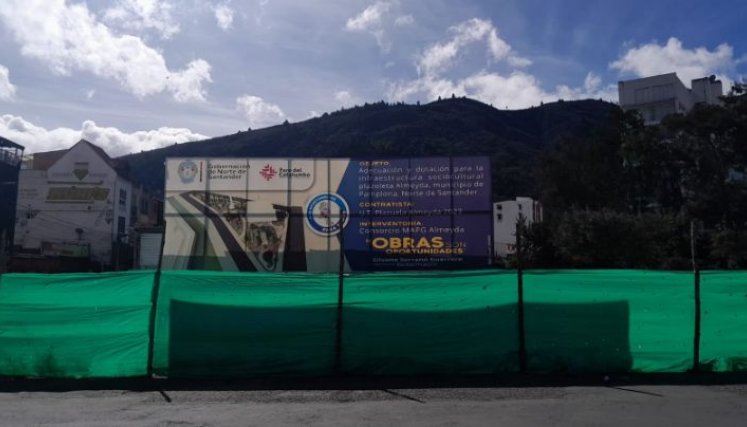 Obras en Pamplona de la plazuela Almeyda. / Foto: Deicy Sifontes/ La Opinión 