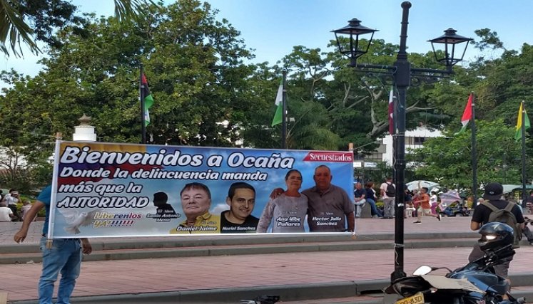 Los ocañeros participan en marchas para clamar la pronta liberación de los seres queridos./Fotos Cortesía.