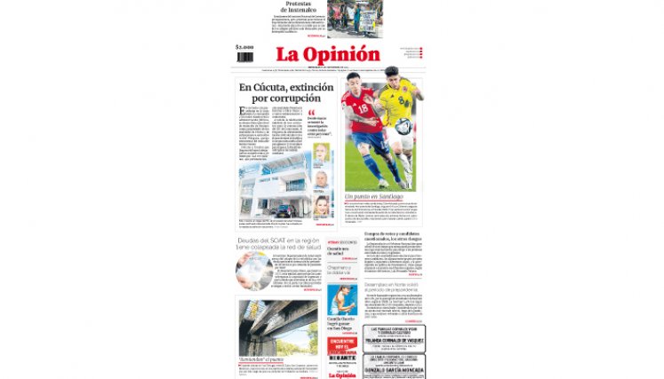 Portada del miércoles, 13 de septiembre de 2023