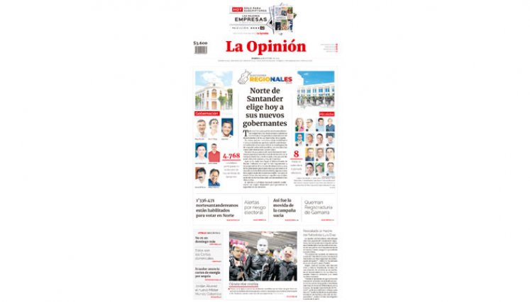 Portada del domingo 29 de octubre de 2023.