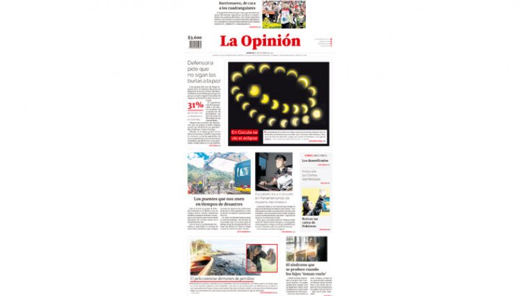 Portada del domingo 15 de octubre de 2023