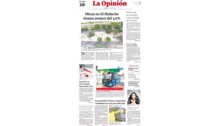 Portada del martes 28 de noviembre de 2023