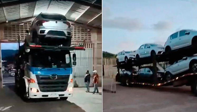 Se trató de la primera ‘niñera’ que cruzó la frontera con siete autos, después de alrededor de 10 años sin que se hicieran este tipo de exportaciones. 