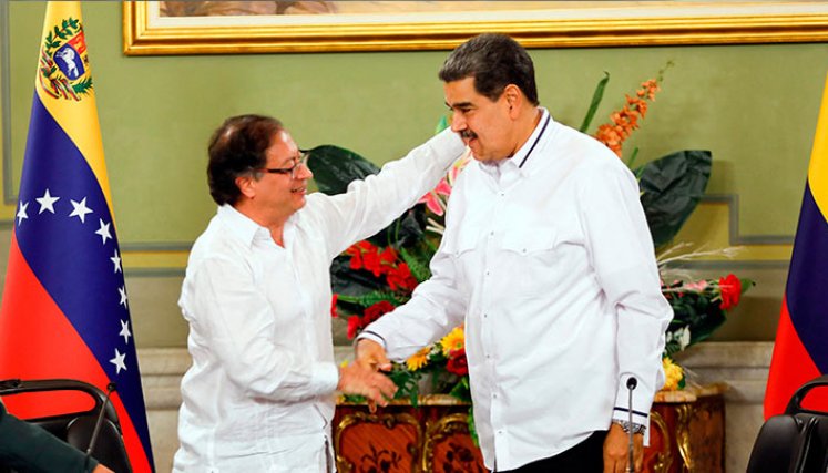 Venezuela va a ser un motor de la economía colombiana, le dijo el presidente Gustavo Petro a su homólogo Nicolás Maduro. Foto AFP