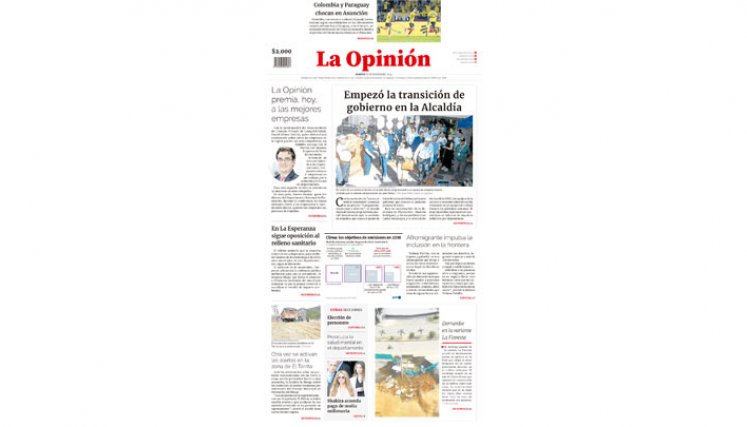 Portada de La Opinión del martes 21 de noviembre de 2023