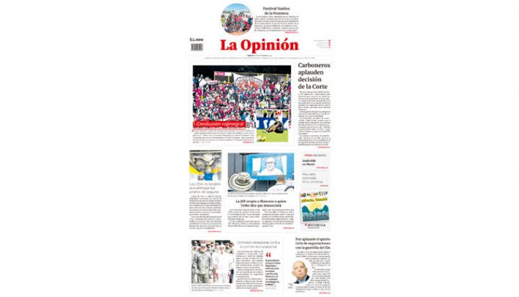 Portada La Opinión del sábado 18 de noviembre de 2023