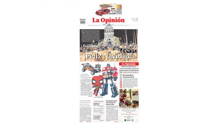  Portada del domingo 24 de diciembre de 2023