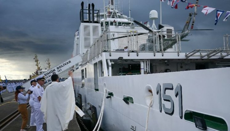 Buque Simón Bolívar de la Armada Nacional/Foto Joaquín Sarmiento/AFP