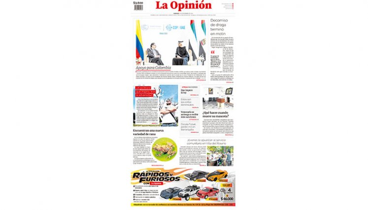 Portada del domingo 3 de diciembre de 2023