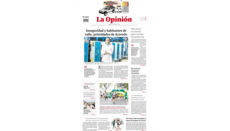 Portada del lunes 18 de diciembre de 2023