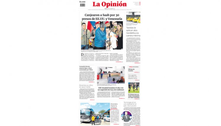Portada del jueves, 21 de diciembre de 2023