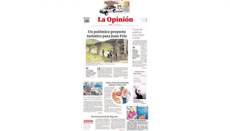 Portada del domingo 17 de diciembre de 2023.