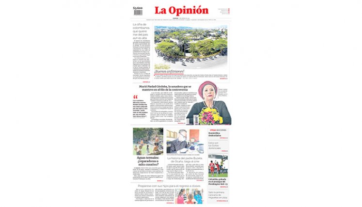 Portada del domingo, 21 de enero de 2024