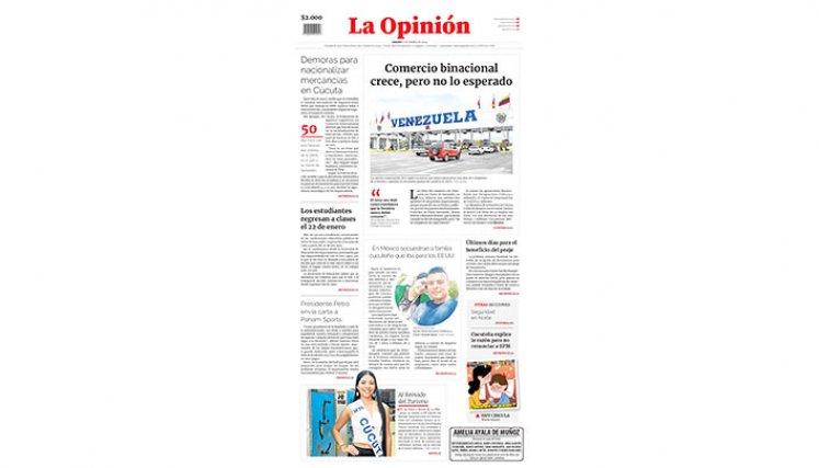 Portada del sábado, 6 de enero de 2024