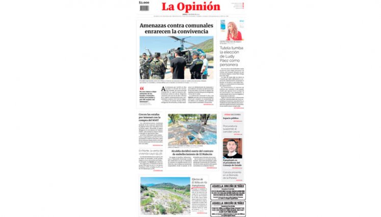 Portada del jueves 25 de enero de 2024