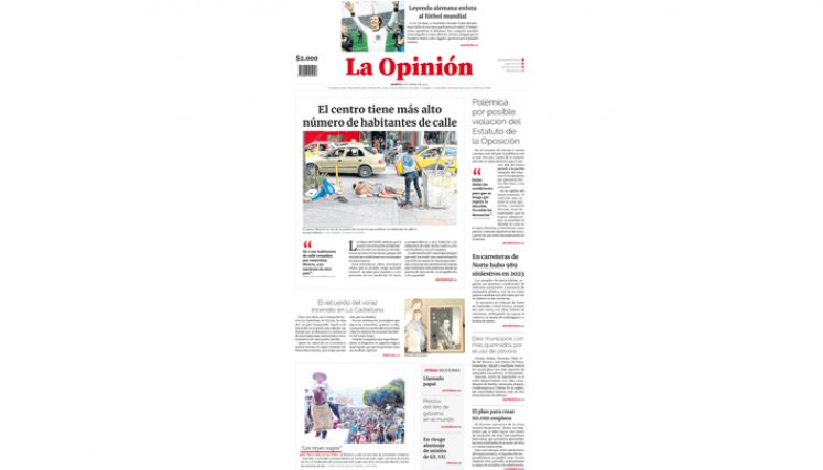 Portada del martes, 9 de enero de 2024