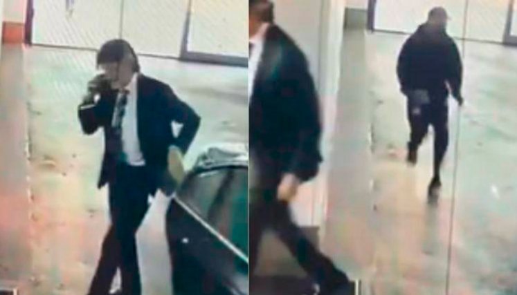 Momento en el que Hernán Roberto es víctima de sicariato