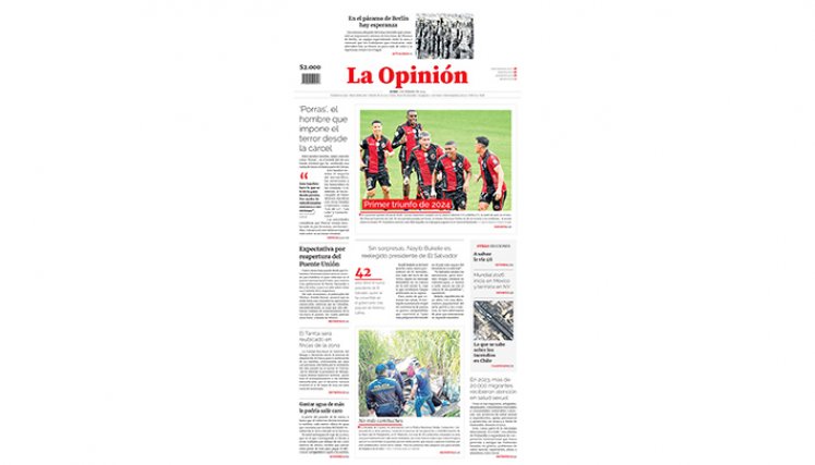 Portada del lunes, 5 de febrero de 2024
