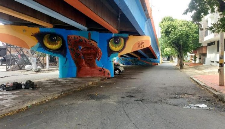 Los murales en el puente de la Avenida 0 ya están listos. / Foto: Cortesía. 