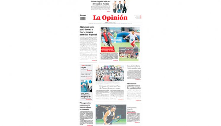 Portada del martes, 5 de marzo 